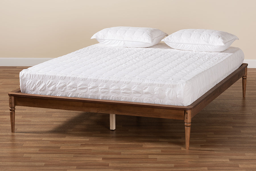 Baxton Studio Tallis Classic and Traditional Walnut Brown Finished Wood King Size Bed Frame