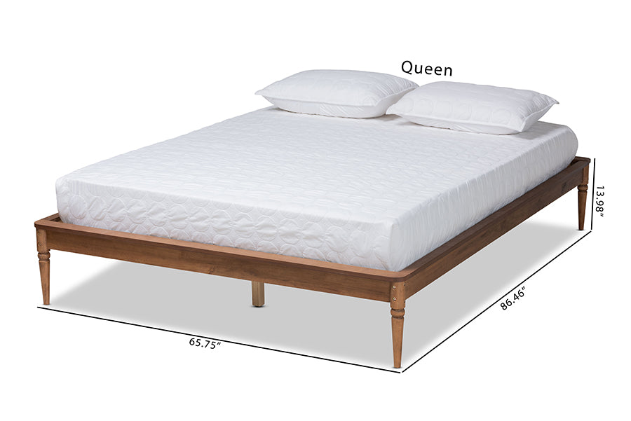 Baxton Studio Tallis Classic and Traditional Walnut Brown Finished Wood Full Size Bed Frame