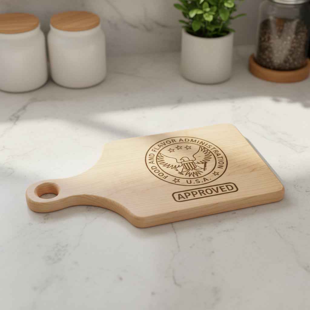 Approved by the Food & Flavor Administration Cutting Board