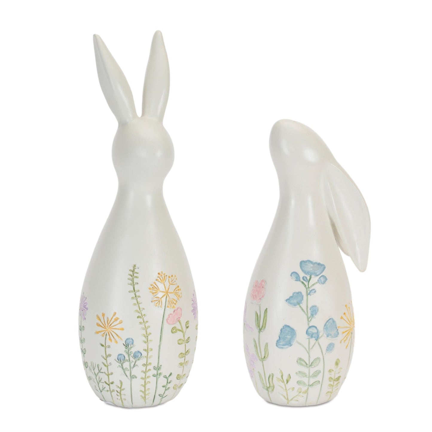 Pastel Floral Rabbit Figurines (Set of 2)