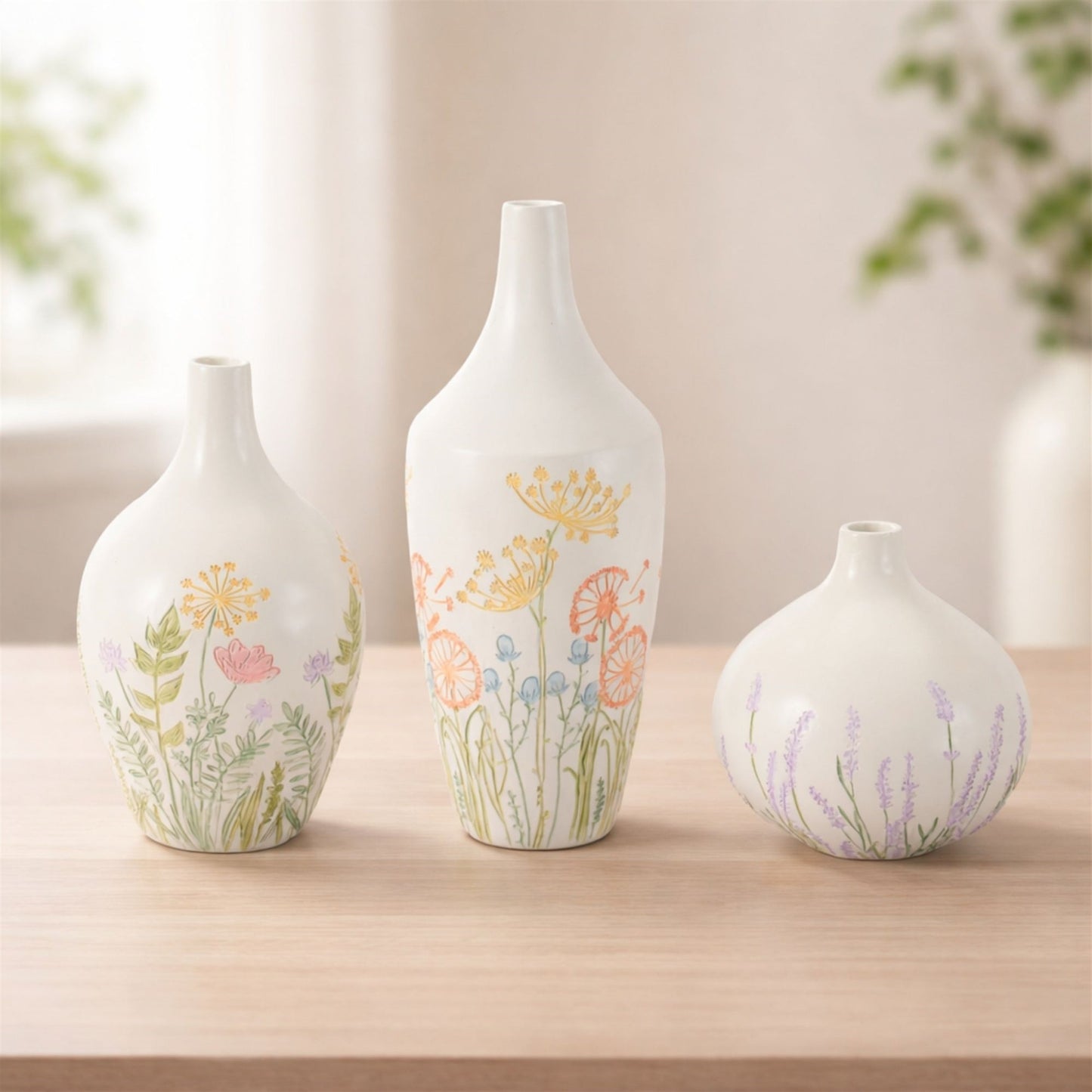 Wildflower Botanical Resin Vase (Set of 3)
