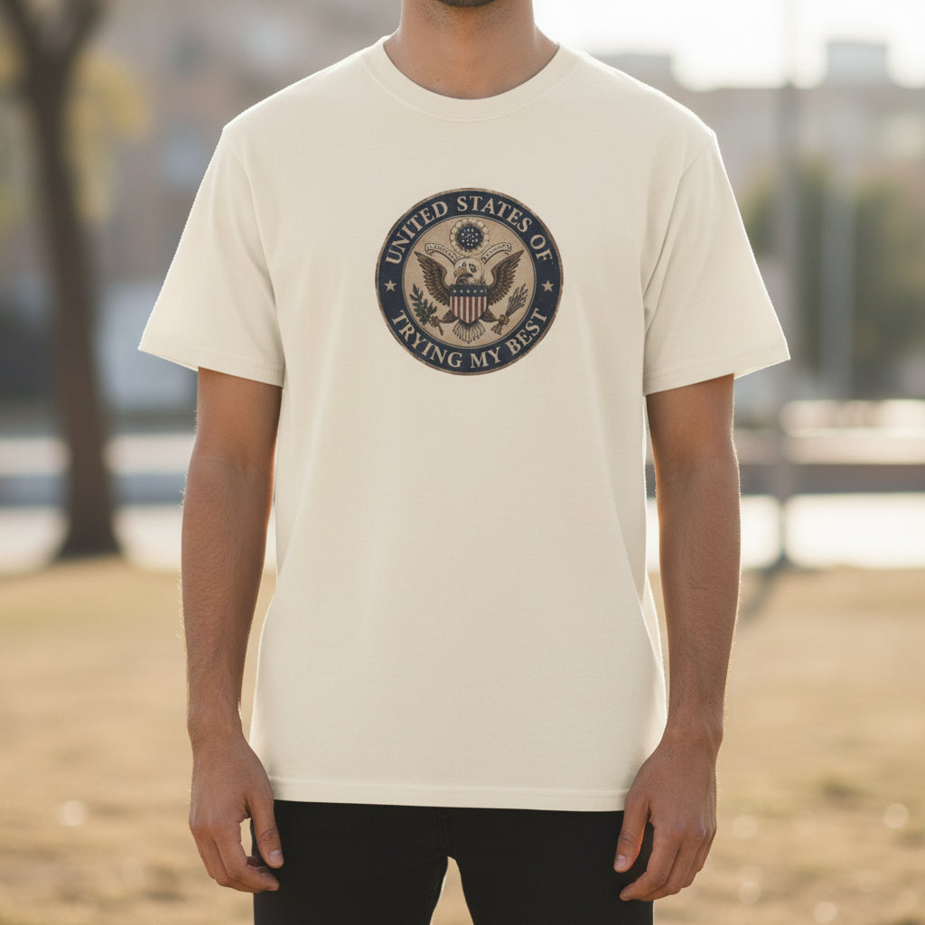 United States of Trying My Best Garment-Dyed T-Shirt