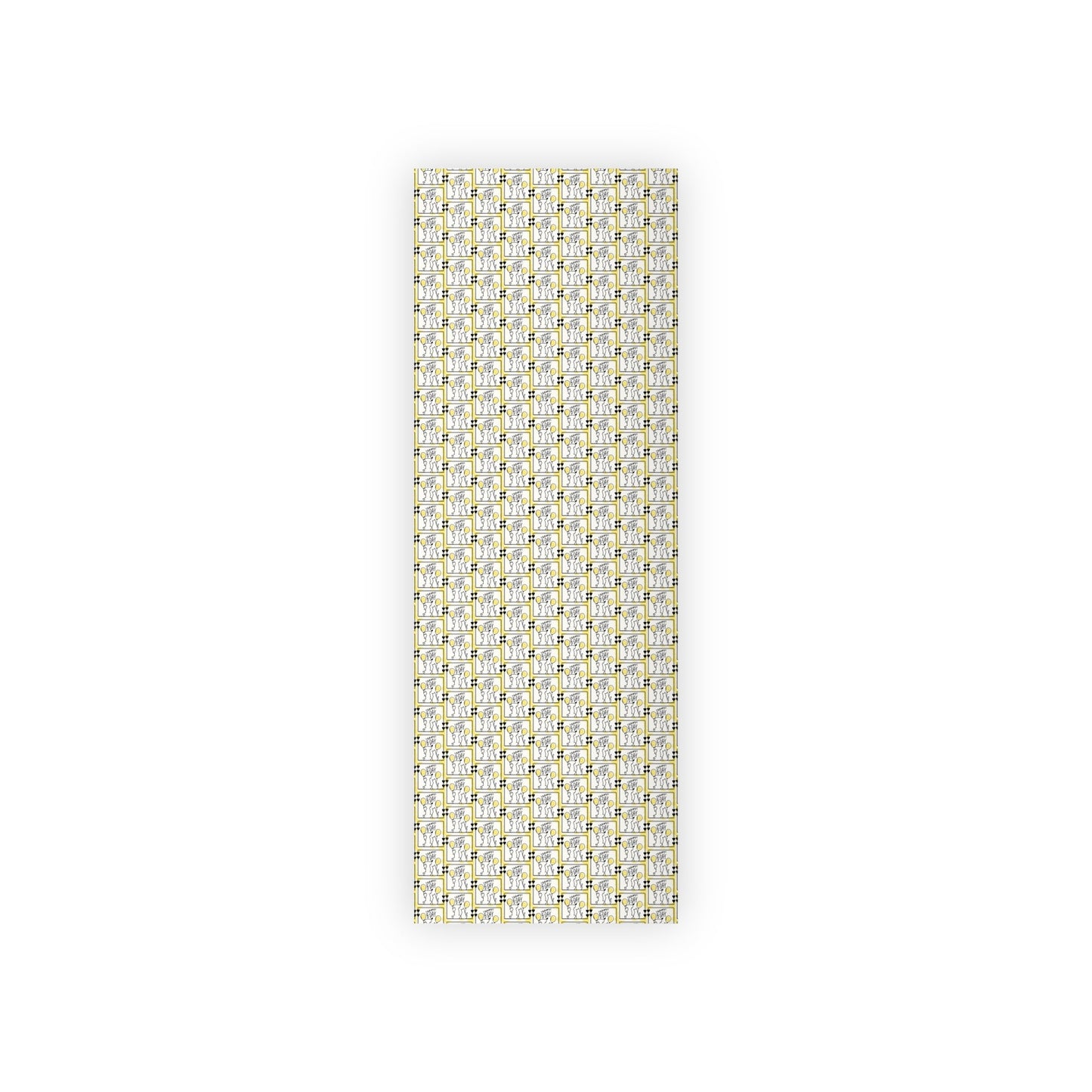 Dog Cat Birthday Wrapping Paper Rolls in Black & Yellow, 1pc