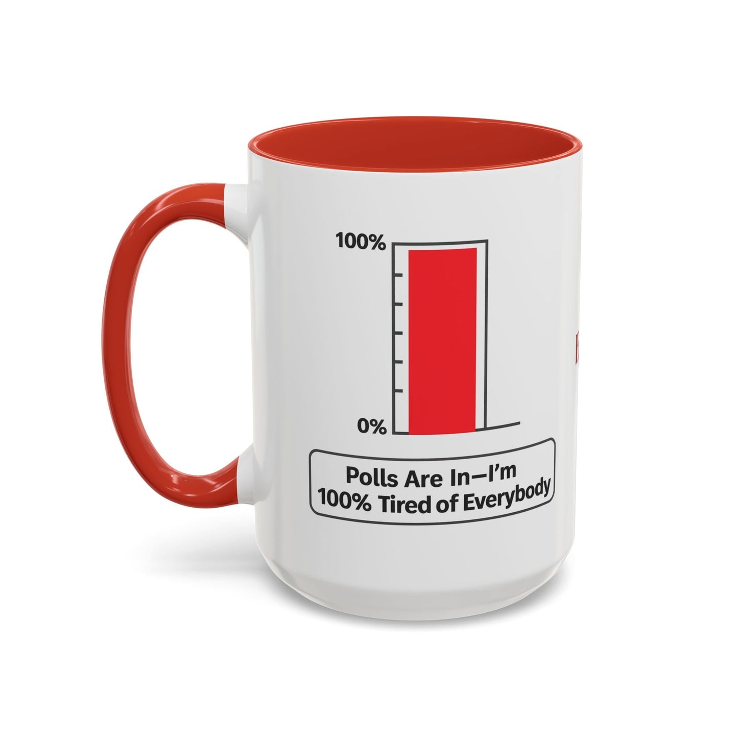 “Polls Are In — I’m 100% Tired of Everybody” Political Parody Mug