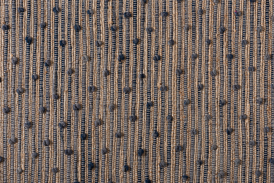 Baxton Studio Berries Modern and Contemporary Natural Brown and Blue Handwoven Jute Blend Area Rug