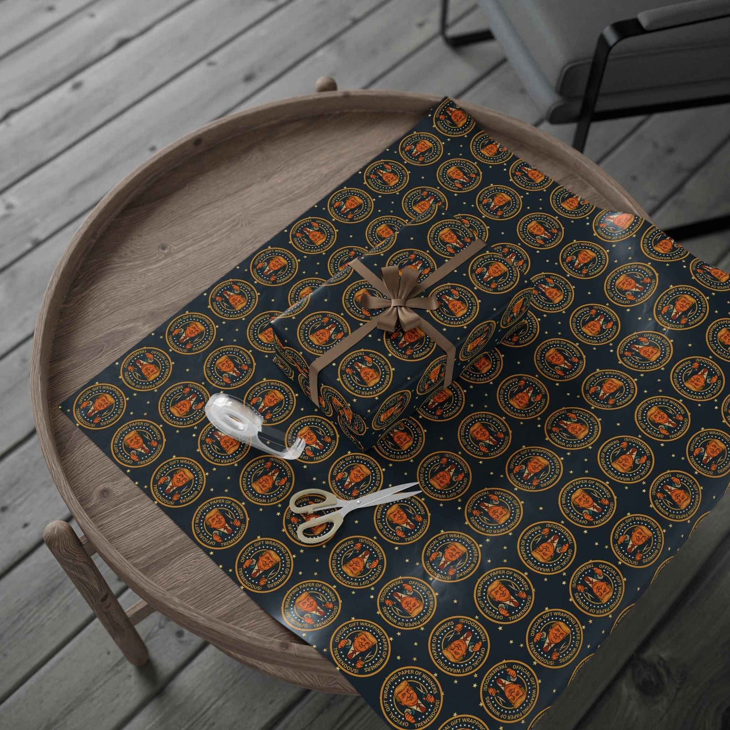 Political Parody “Official Gift Wrapping Paper of Winners” – Tremendous Seal Pattern