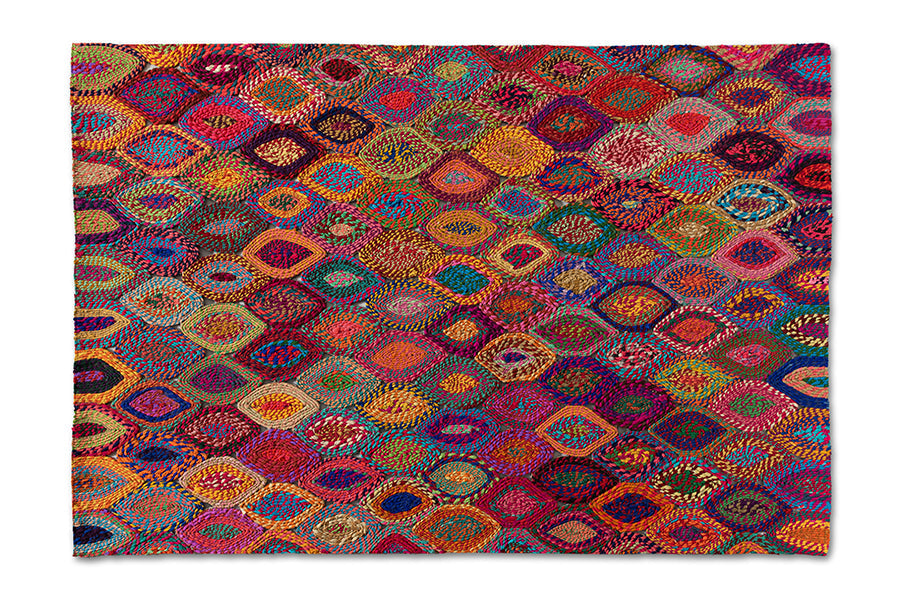 Baxton Studio Addis Modern and Contemporary Multi-Colored Handwoven Fabric Area Rug