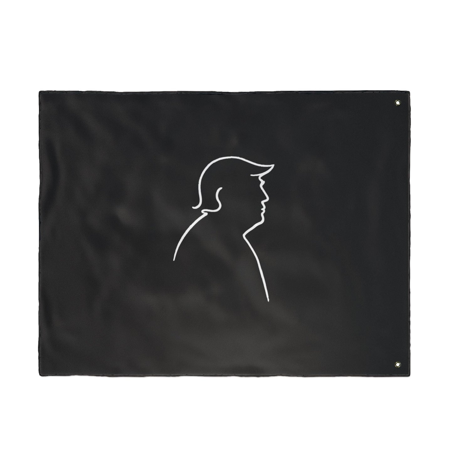 Minimalist Line Portrait Flag – Modern Political Parody Design