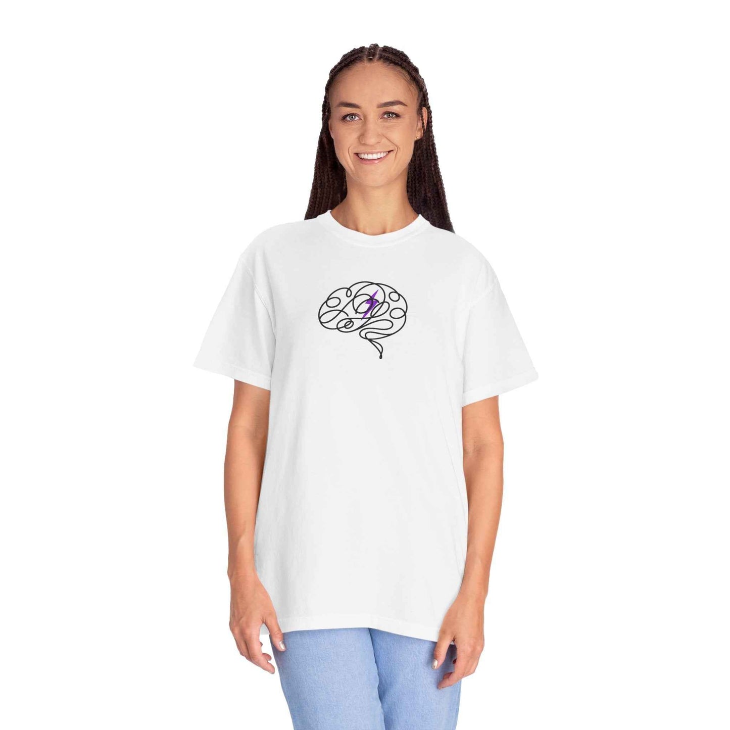 Abstract Brain Line Art T-Shirt – Epilepsy Awareness Edition
