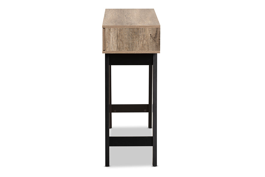 Baxton Studio Wales Modern and Contemporary Light Brown Finished Wood 2-Drawer Console Table