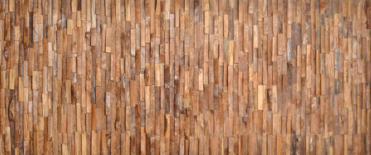 Reclaimed Teak Rustic Mosaic Wall Panel 8 Ft