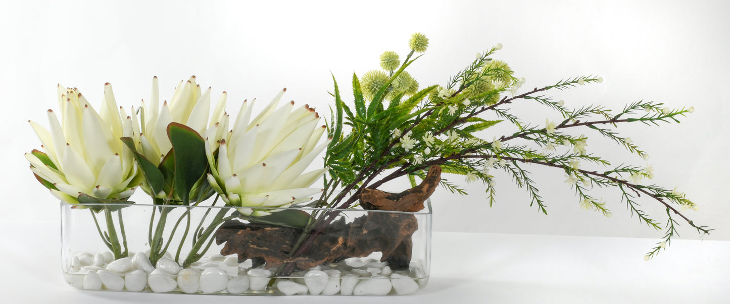 White Protea Glass