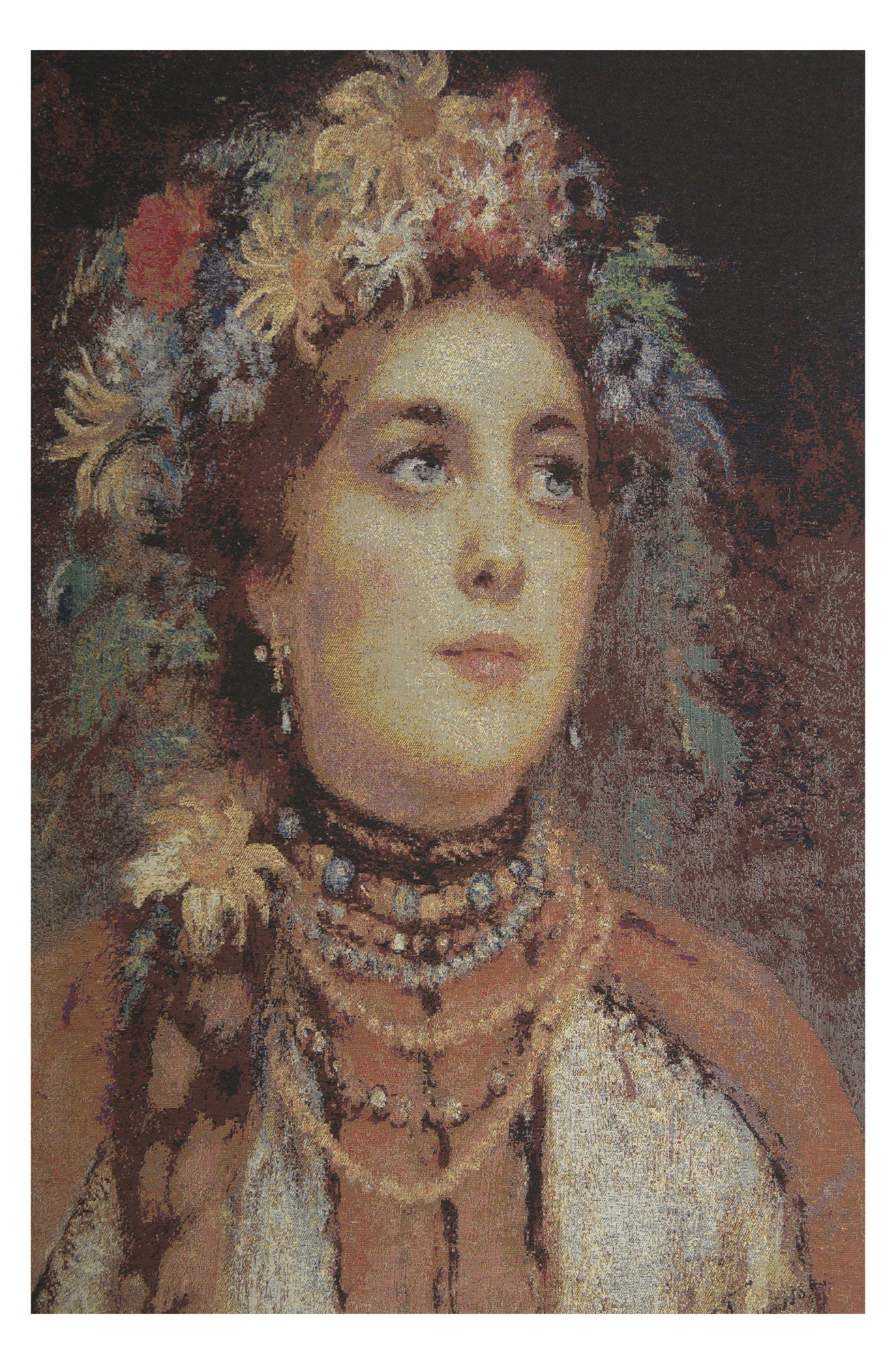 Russian Beauty in Summer Garland Stretched Wall Tapestry