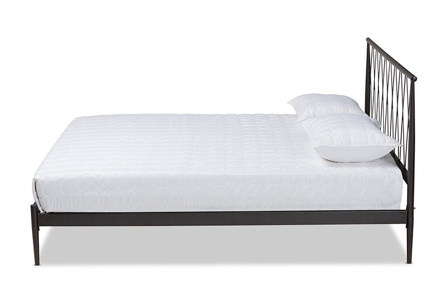 Baxton Studio Nano Modern and Contemporary Black Finished Metal Full Size Platform Bed