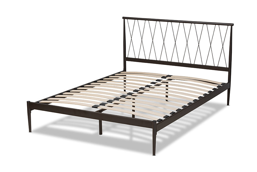 Baxton Studio Nano Modern and Contemporary Black Finished Metal Full Size Platform Bed