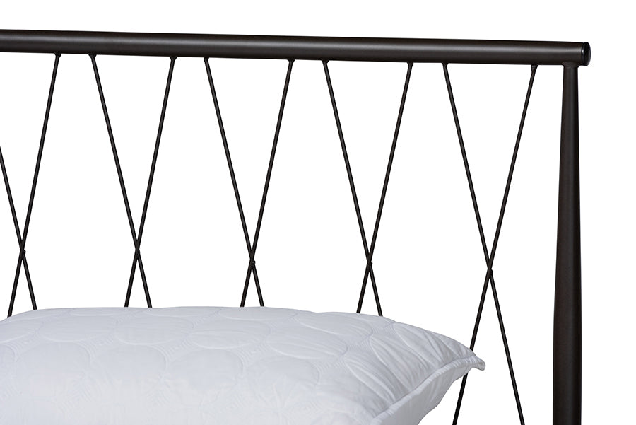 Baxton Studio Nano Modern and Contemporary Black Finished Metal Queen Size Platform Bed