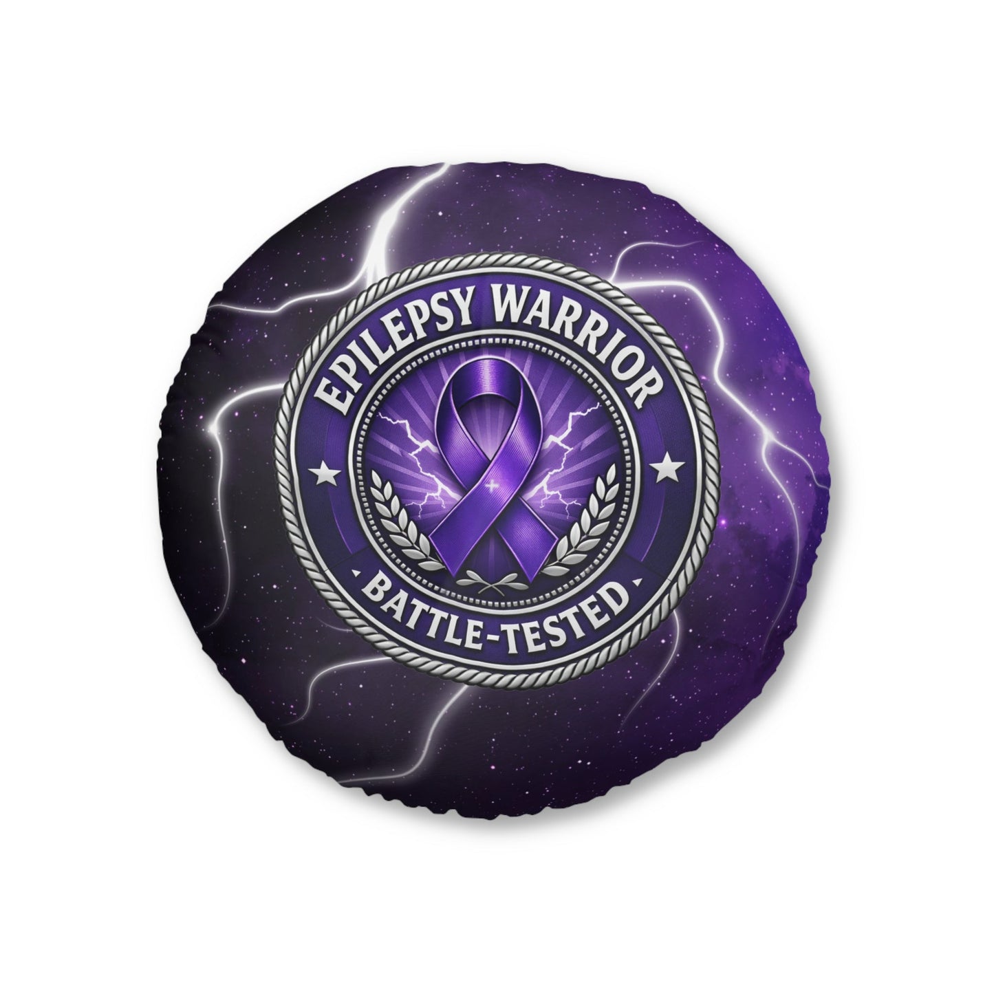 Epilepsy Warrior – Battle-Tested Round Floor Pillow