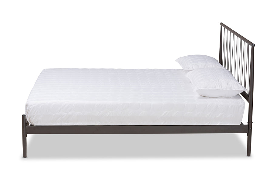 Baxton Studio Samir Modern Industrial Black Finished Metal Full Size Platform Bed