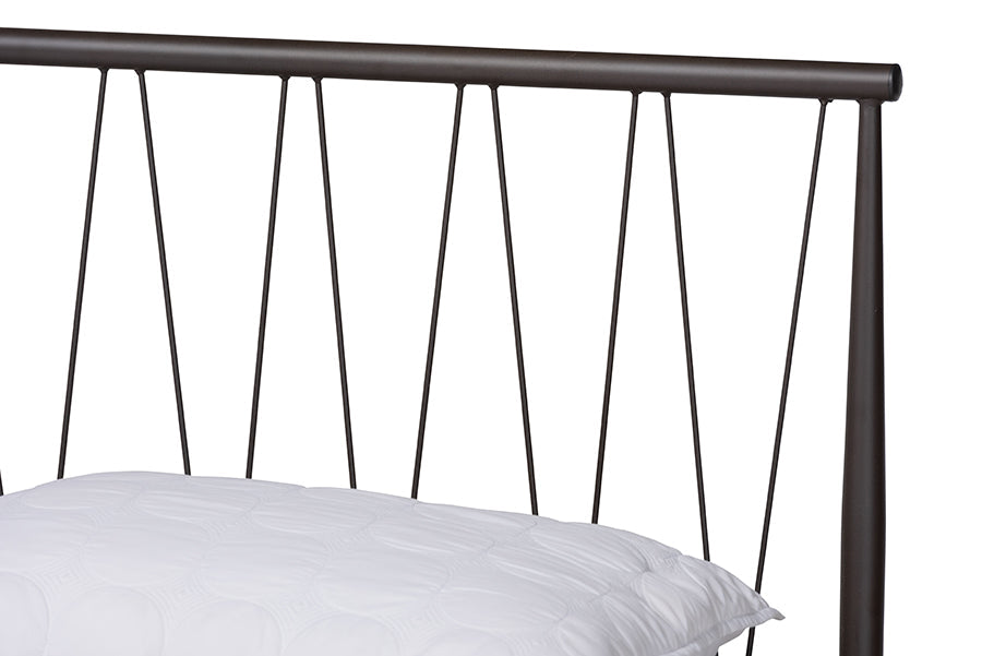 Baxton Studio Samir Modern Industrial Black Finished Metal Full Size Platform Bed