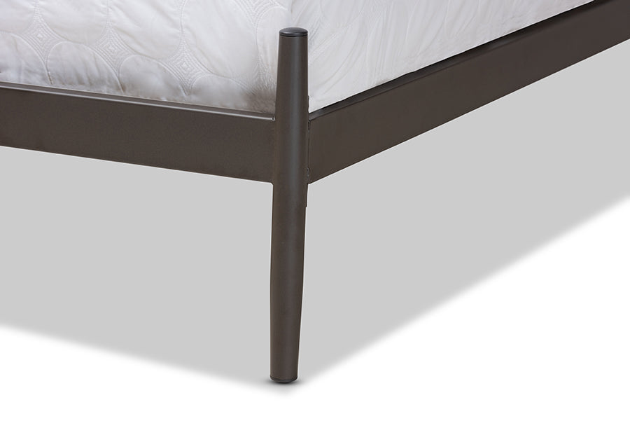 Baxton Studio Samir Modern Industrial Black Finished Metal Full Size Platform Bed