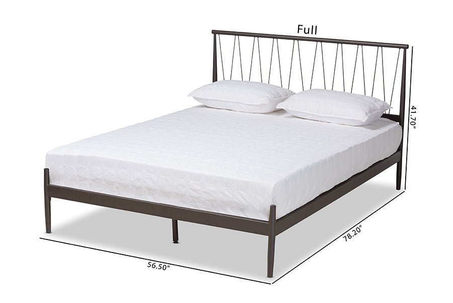 Baxton Studio Samir Modern Industrial Black Finished Metal Full Size Platform Bed