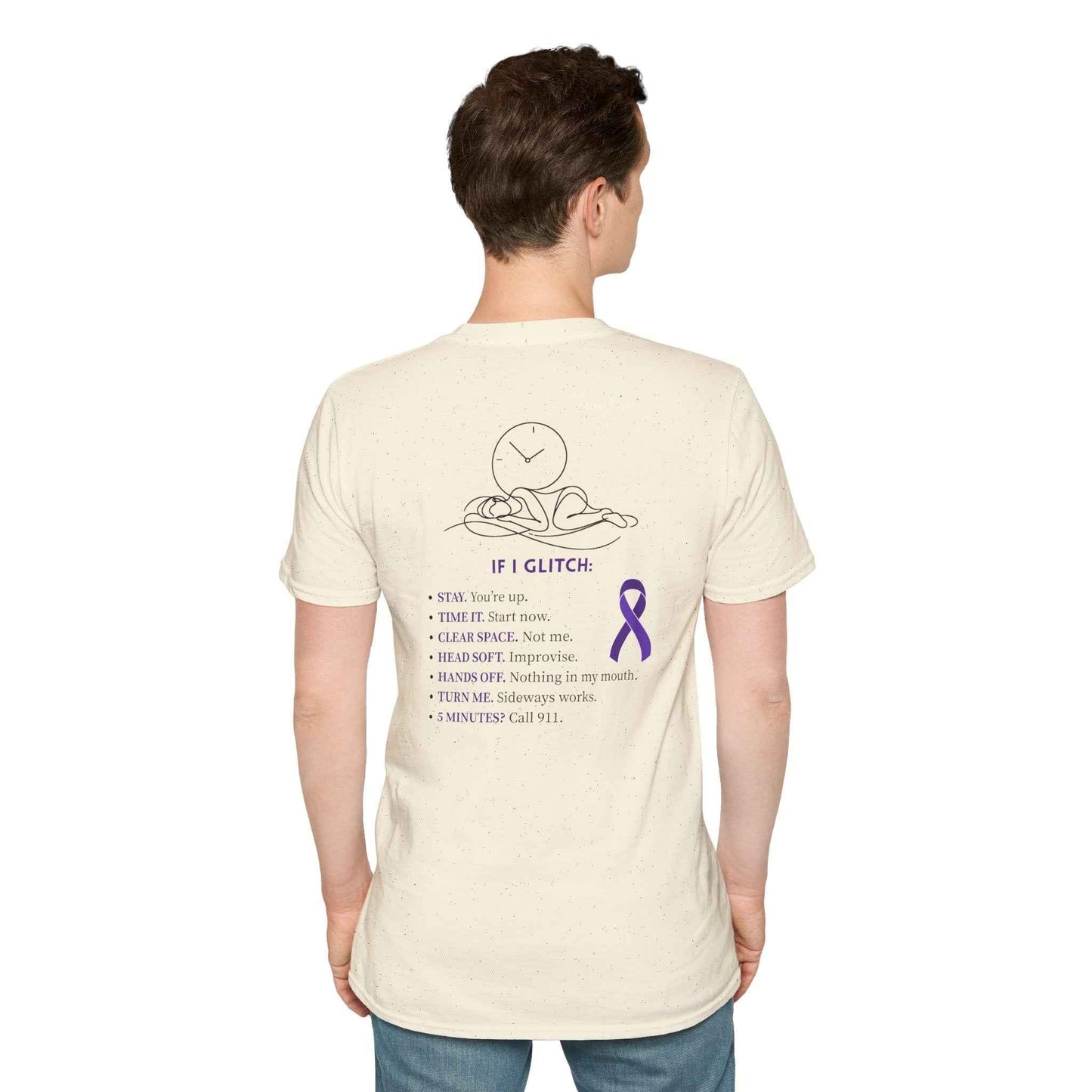 Glitch Happens Tee – Minimalist Seizure First Aid Shirt