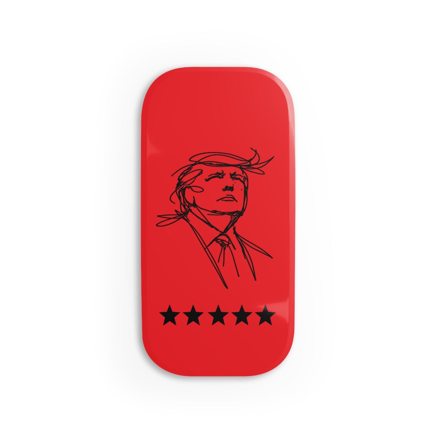 Minimal Line Portrait Phone Grip — Red Signal Edition