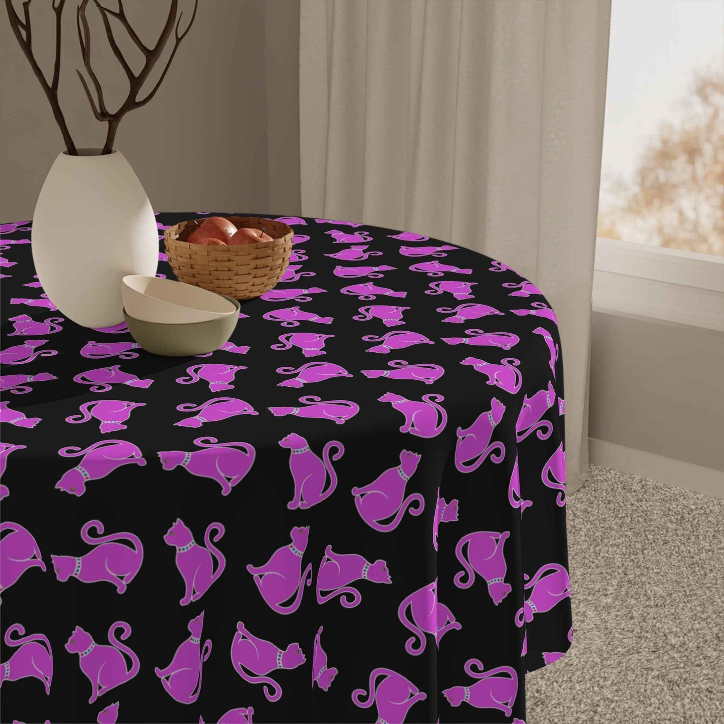 Pink Cat Tablecloth — Dinner, But Make It Feral
