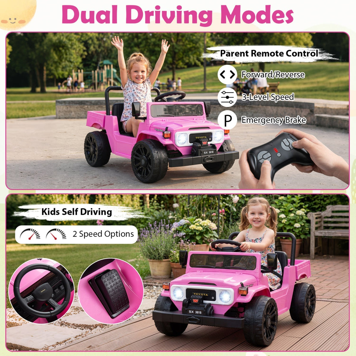 12V Electric Ride On Truck with Dump Bed and Remote Control