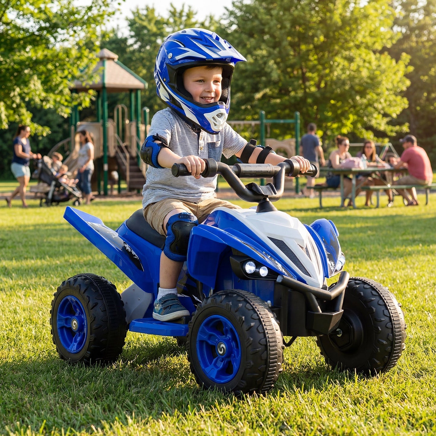 12V Kids Ride On ATV 4-Wheeler Quad with LED Lights and 7 mph Max Speed