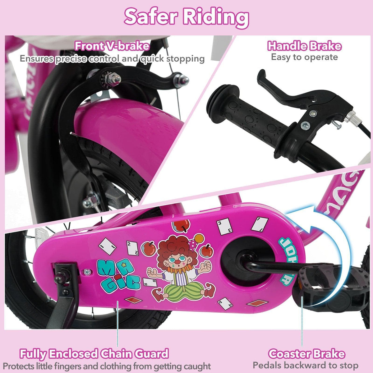 Kids Bike with Training Wheels 12-18 Inch - Magic Rose