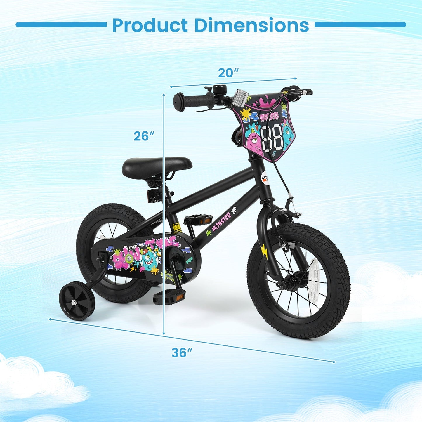 18-Inch Kids Bike with Training Wheels for Ages 4-8