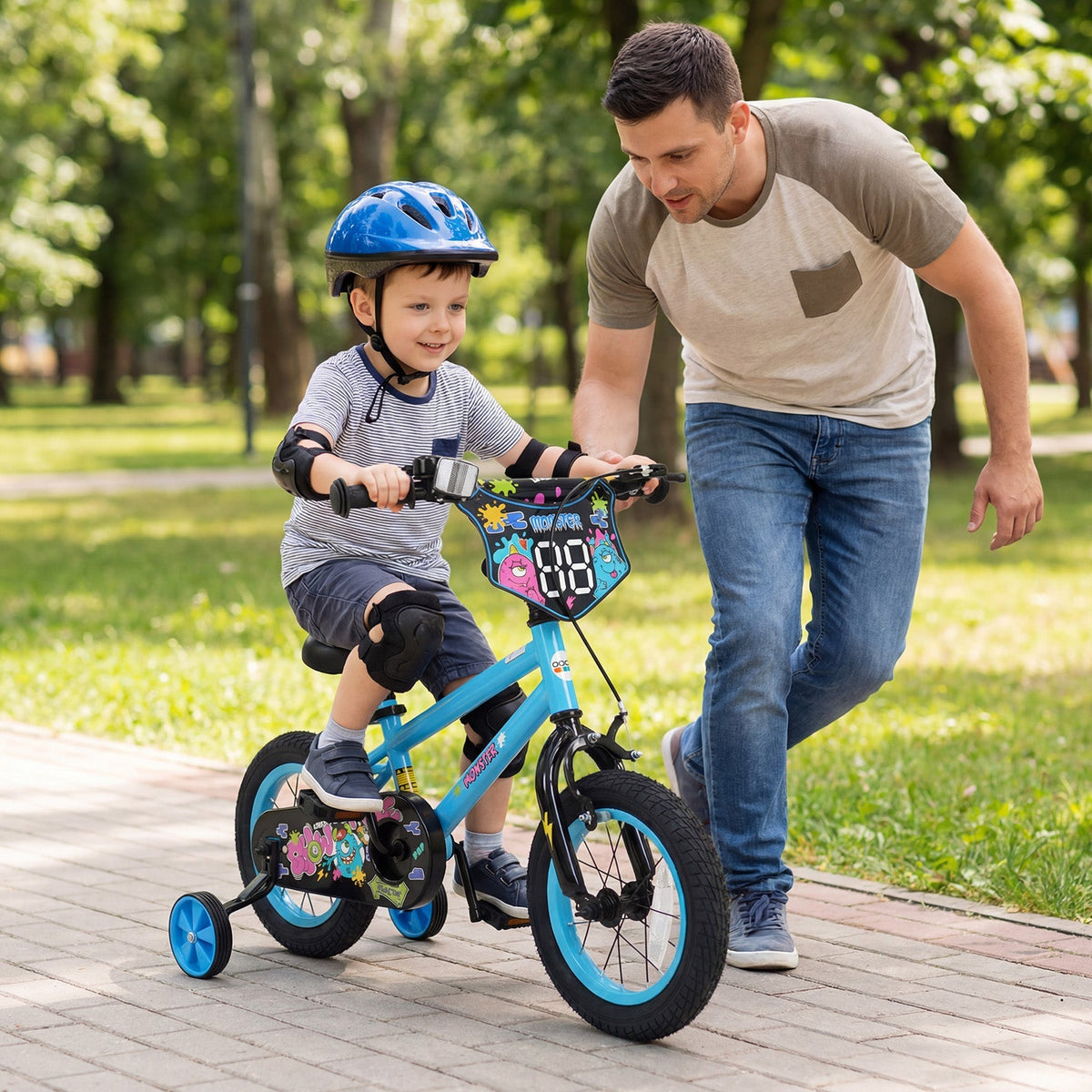 Kids Bike 16 Inch with Training Wheels Ages 4-7