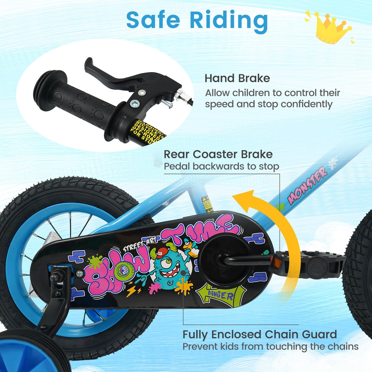Kids Bike 16 Inch with Training Wheels Ages 4-7