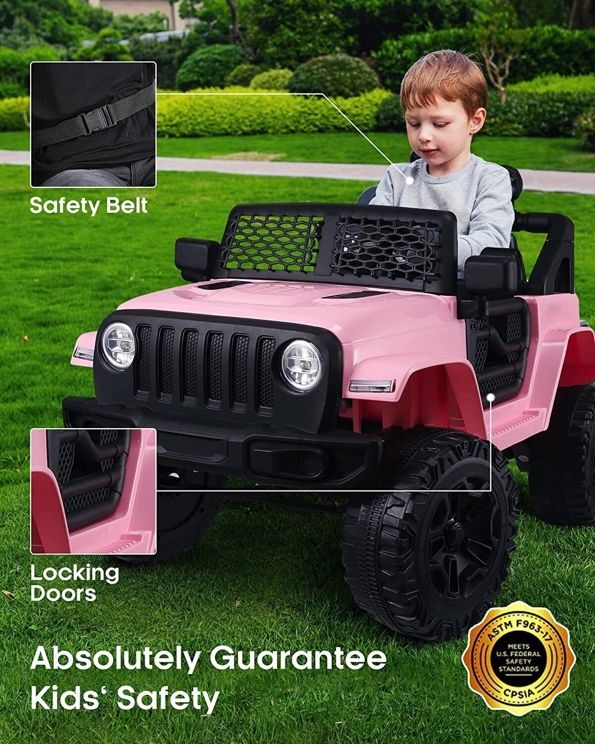 Electric Kids Ride On Car Power Wheels Jeep 2 Seater with 12V 7Ah Battery for Safe and Fun Playtime
