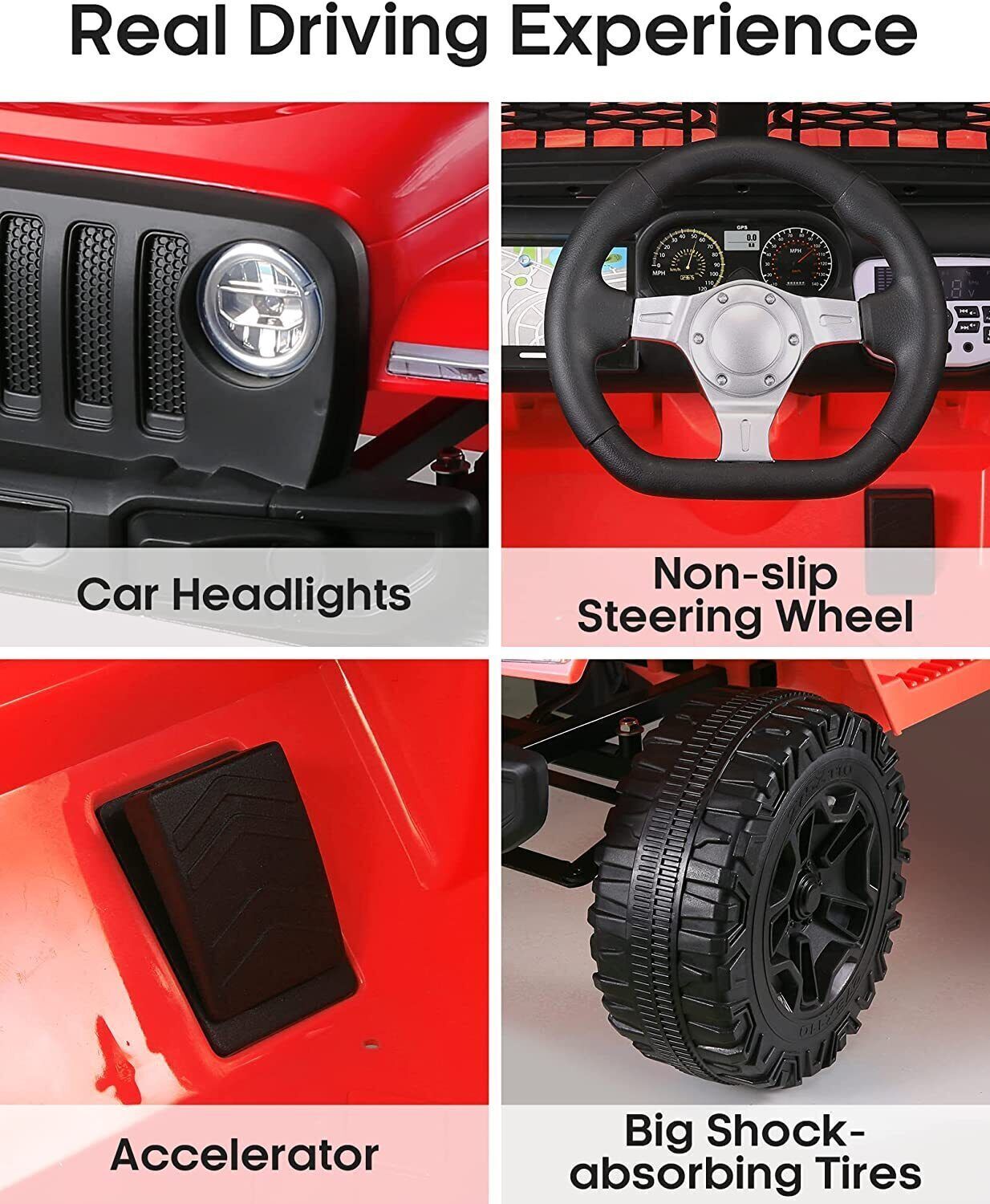 Electric Kids Ride On Car Power Wheels Jeep 2 Seater with 12V 7Ah Battery for Safe and Fun Playtime