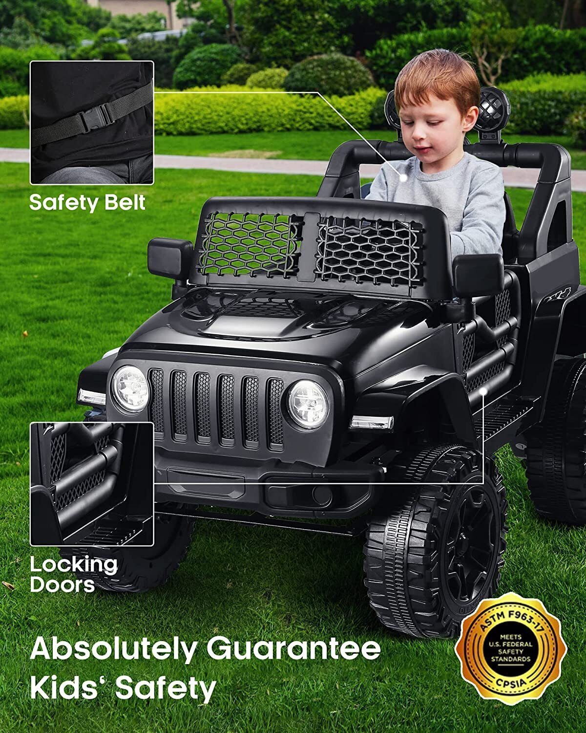 Electric Kids Ride On Car Power Wheels Jeep 2 Seater with 12V 7Ah Battery for Safe and Fun Playtime