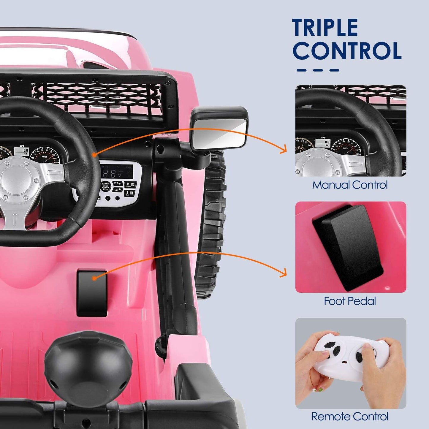 12V Electric Kids Ride On Car with Music and Fashionable Design - Powered by 7Ah Battery