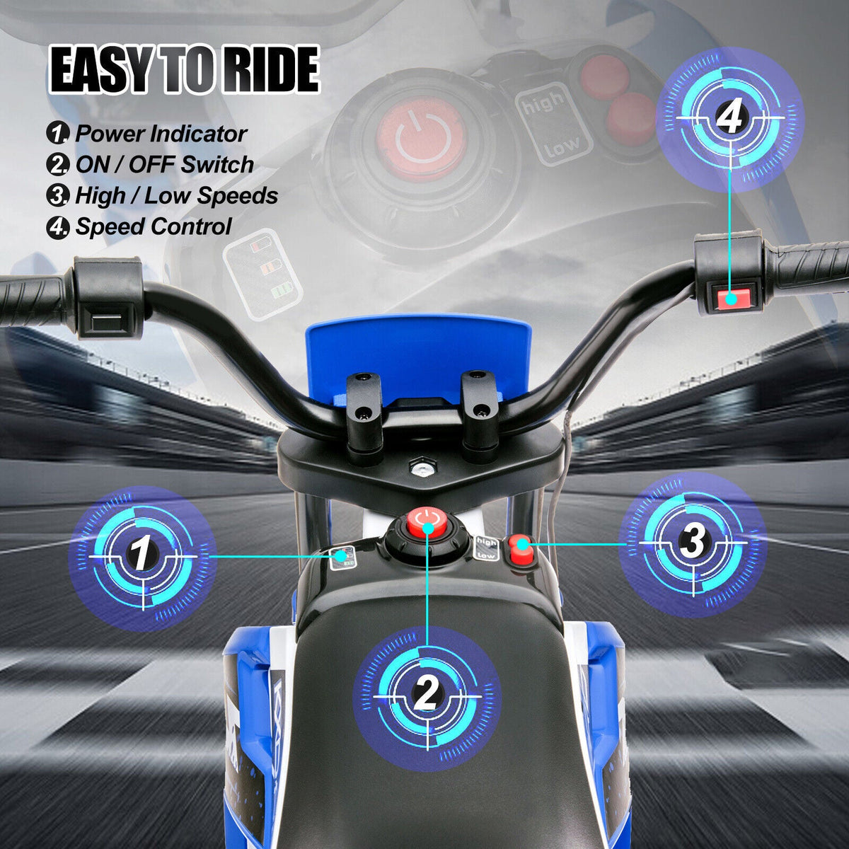 12V Electric Kids Ride-On Dirt Bike with Training Wheels - Battery Powered Motorcycle