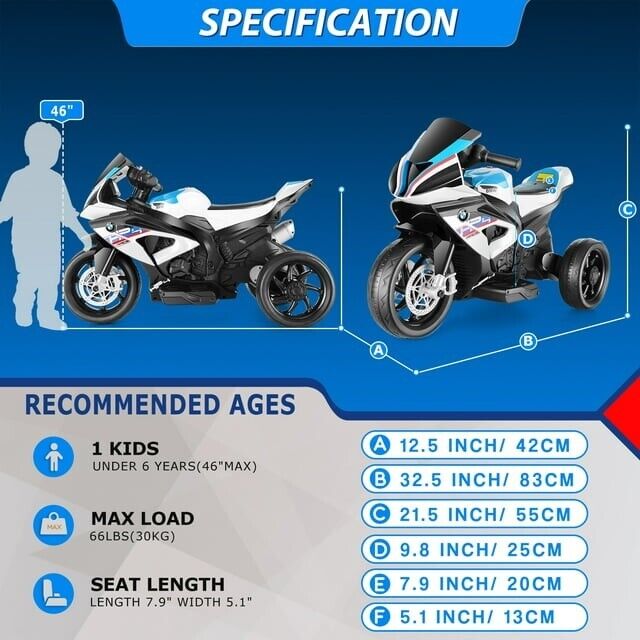 12V Electric Kids Ride On Motorcycle - Perfect Christmas Gift!