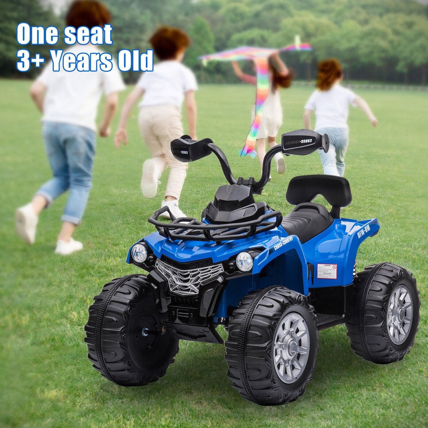 12V Electric Quad ATV for Kids with Fat Tires - Battery Powered 4-Wheeler Truck