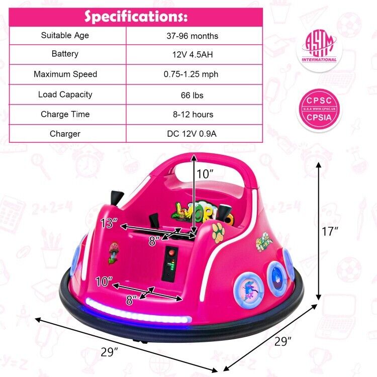 12V Electric Ride On Car for Toddlers with Remote Control and Flashing LED Lights - Perfect Gift for Little Drivers