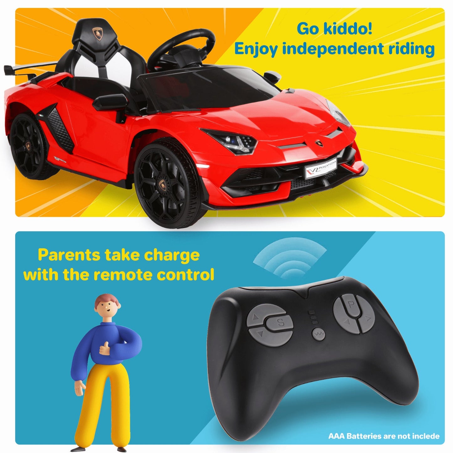 12V Electric Ride On Jeep Toy Car with USB, Bluetooth, and Remote Control for Kids