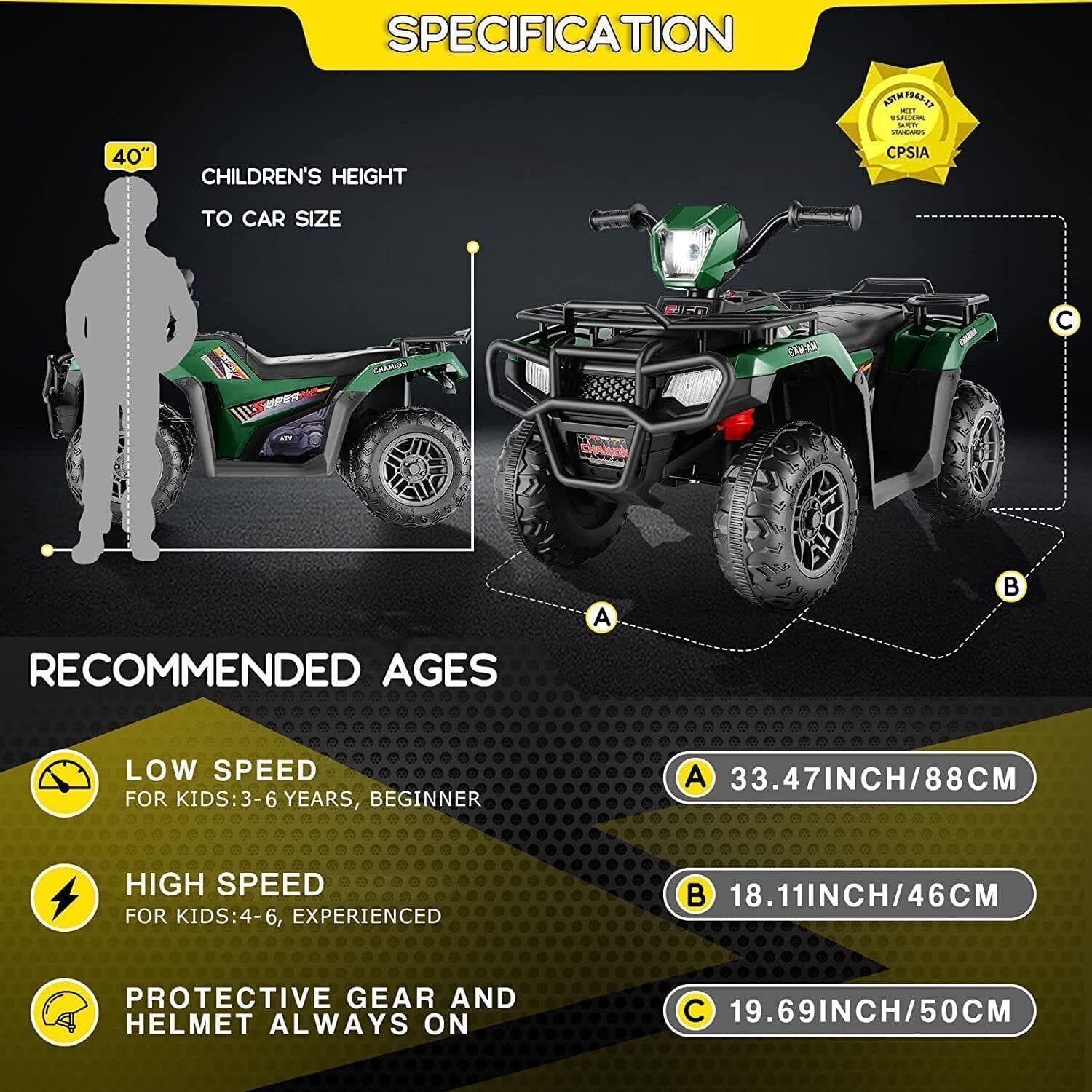 12V Electric Vehicle with Dual Speed and Treaded Tires for an Exciting Ride