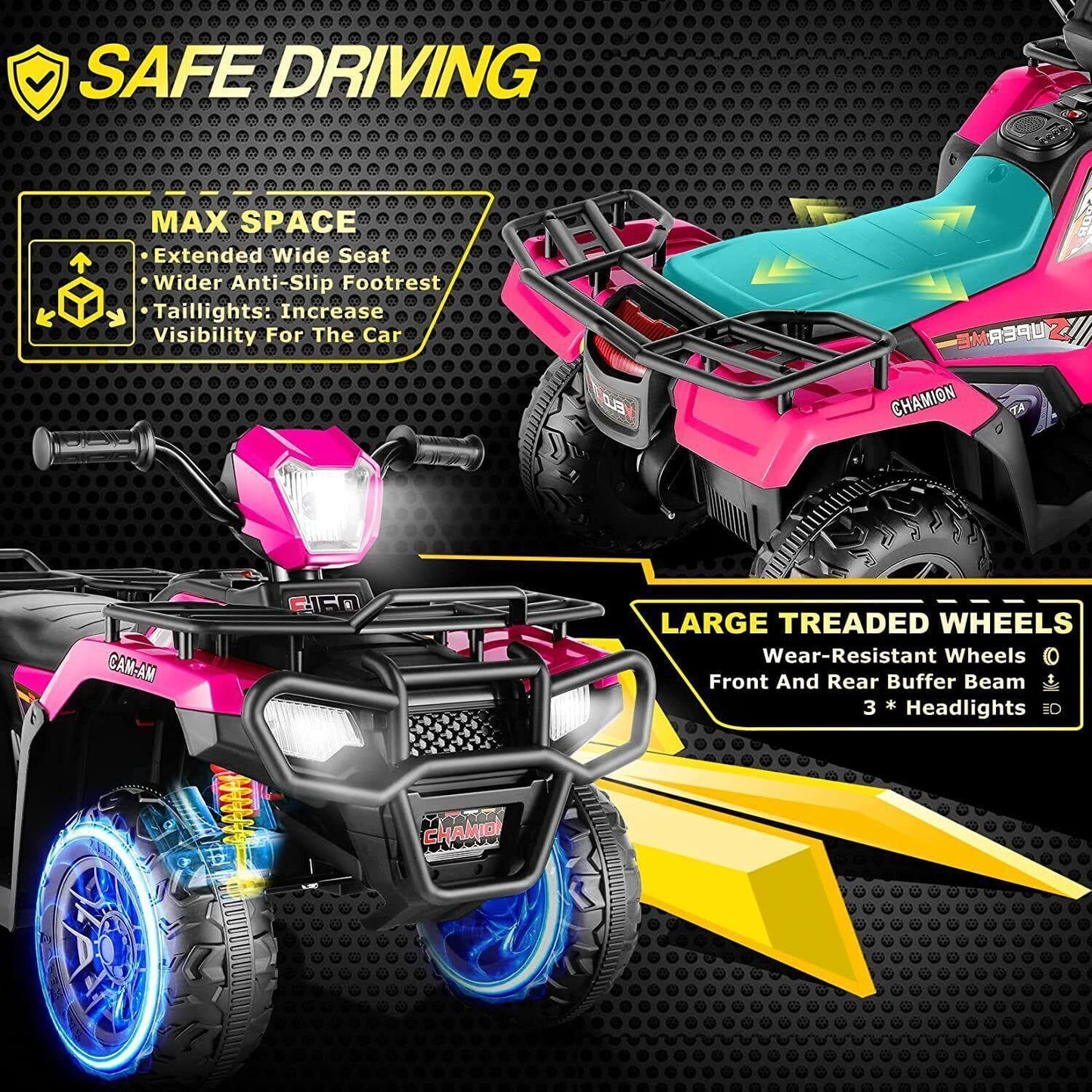 12V Electric Vehicle with Dual Speed and Treaded Tires for an Exciting Ride
