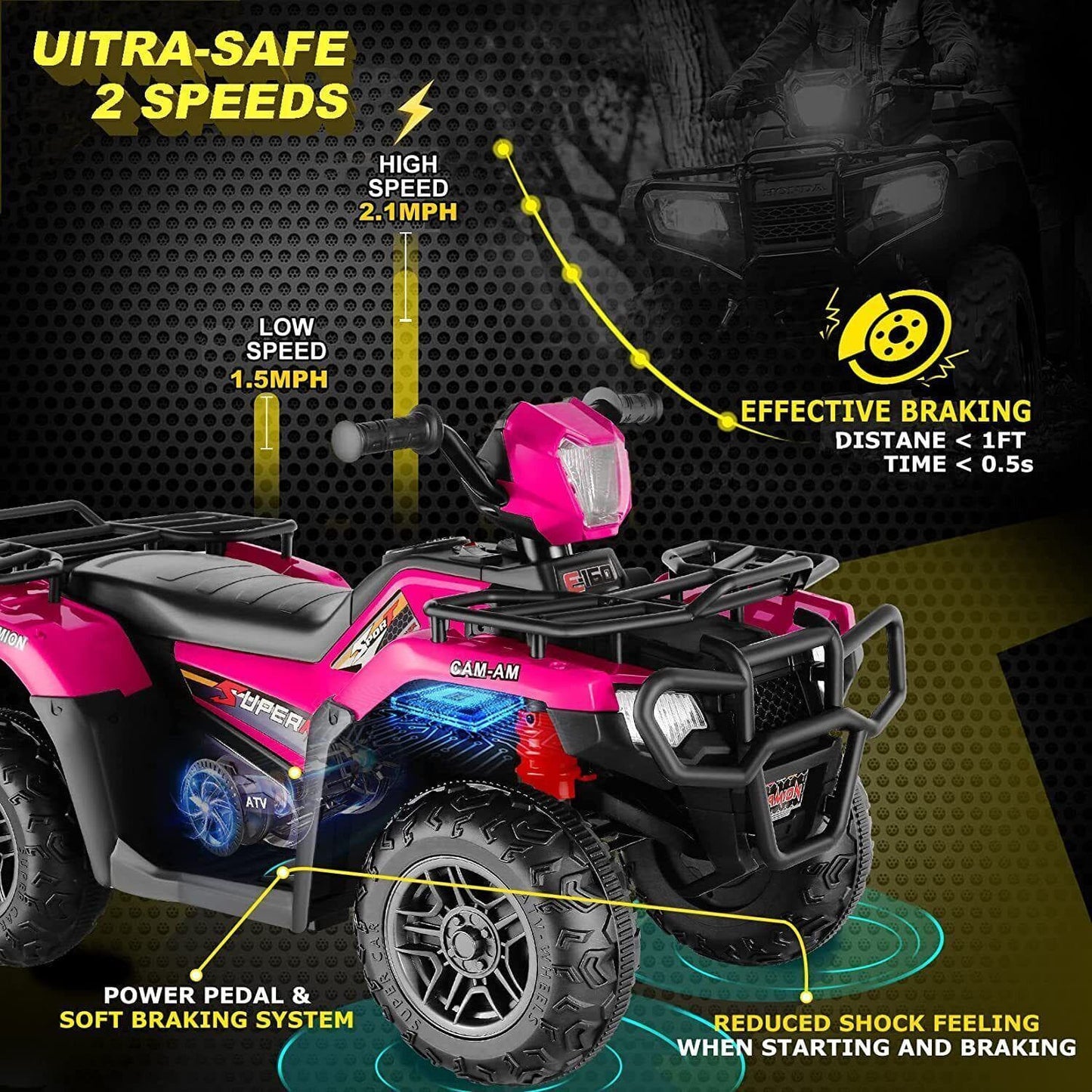 12V Electric Vehicle with Dual Speed and Treaded Tires for an Exciting Ride
