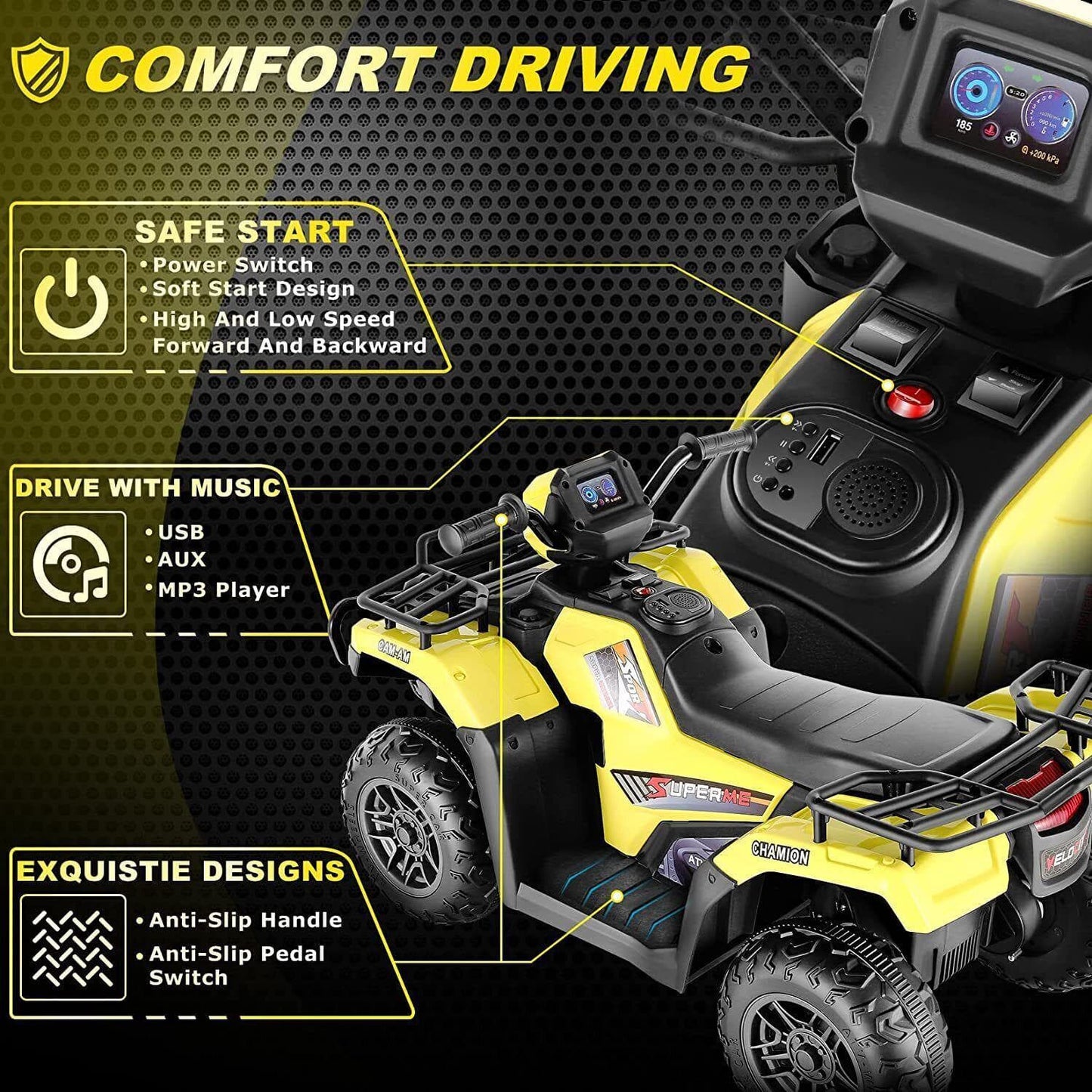 12V Electric Vehicle with Dual Speed and Treaded Tires for an Exciting Ride