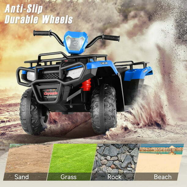 12V Electric Vehicle with High/Low Speed Treaded Tires and LED Lights