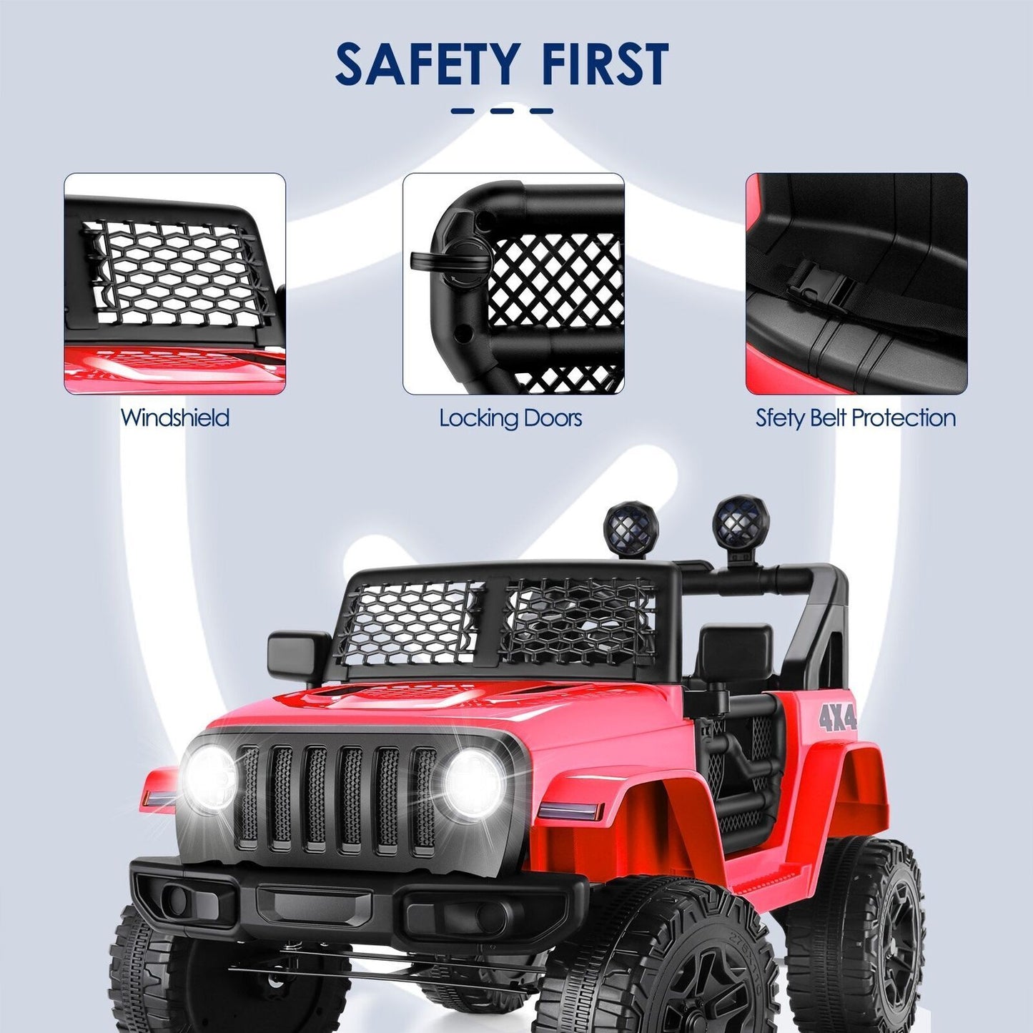Rev up the Fun with Our 12V Electric Jeep Ride-On Car - Featuring Music and Power Wheels!