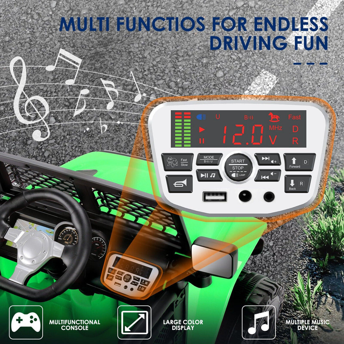 Premium 12V 7Ah Electric Ride-On Jeep for Kids - 2 Seater Power Wheels